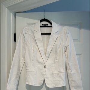 White denim blazer